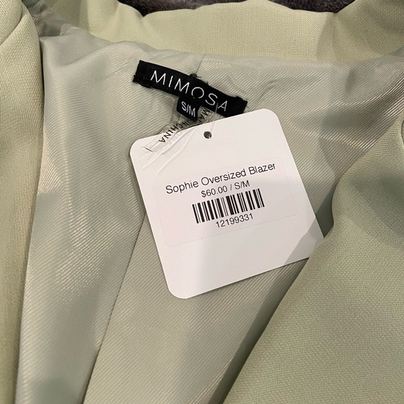Mimosa Boutique Oversized Mint Green Blazer - Picture 3 of 3